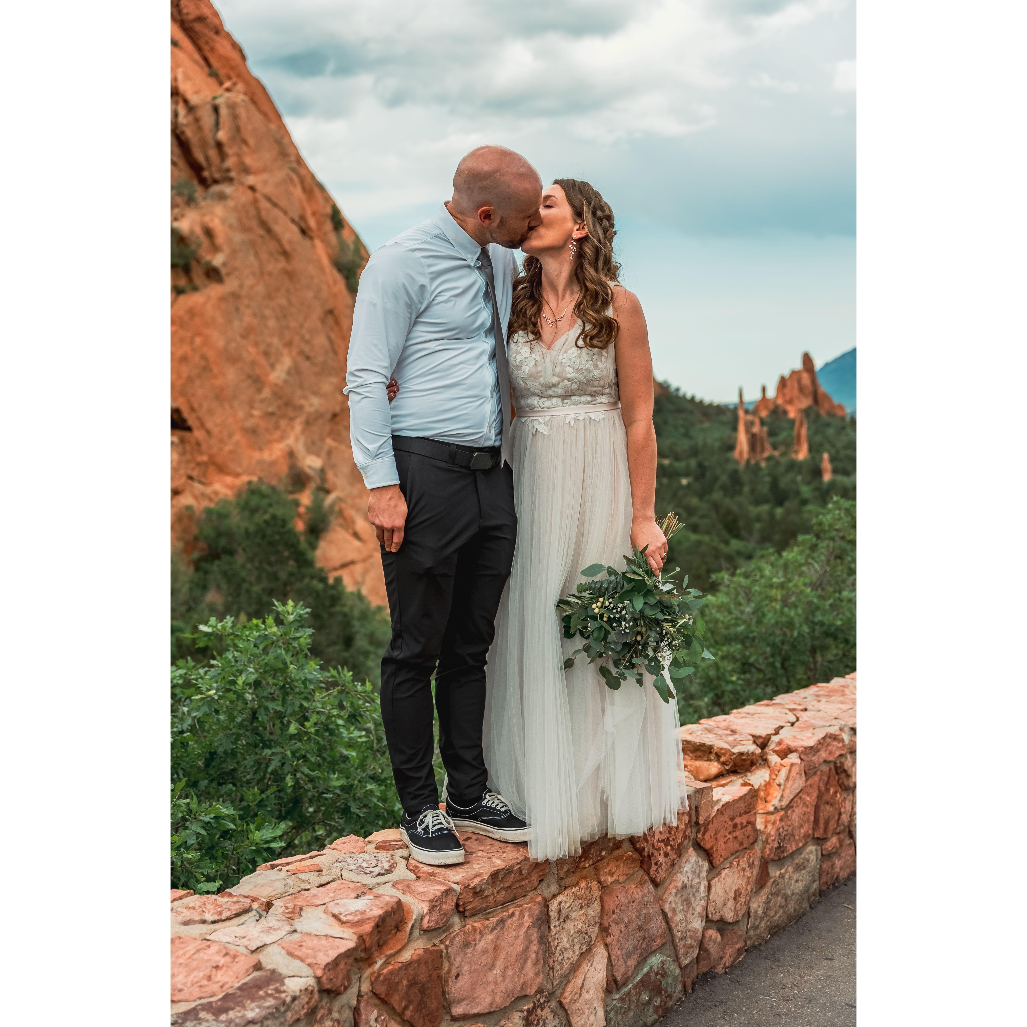 We took our wedding photos in Garden of the Gods, a must see if you come visit the Springs!