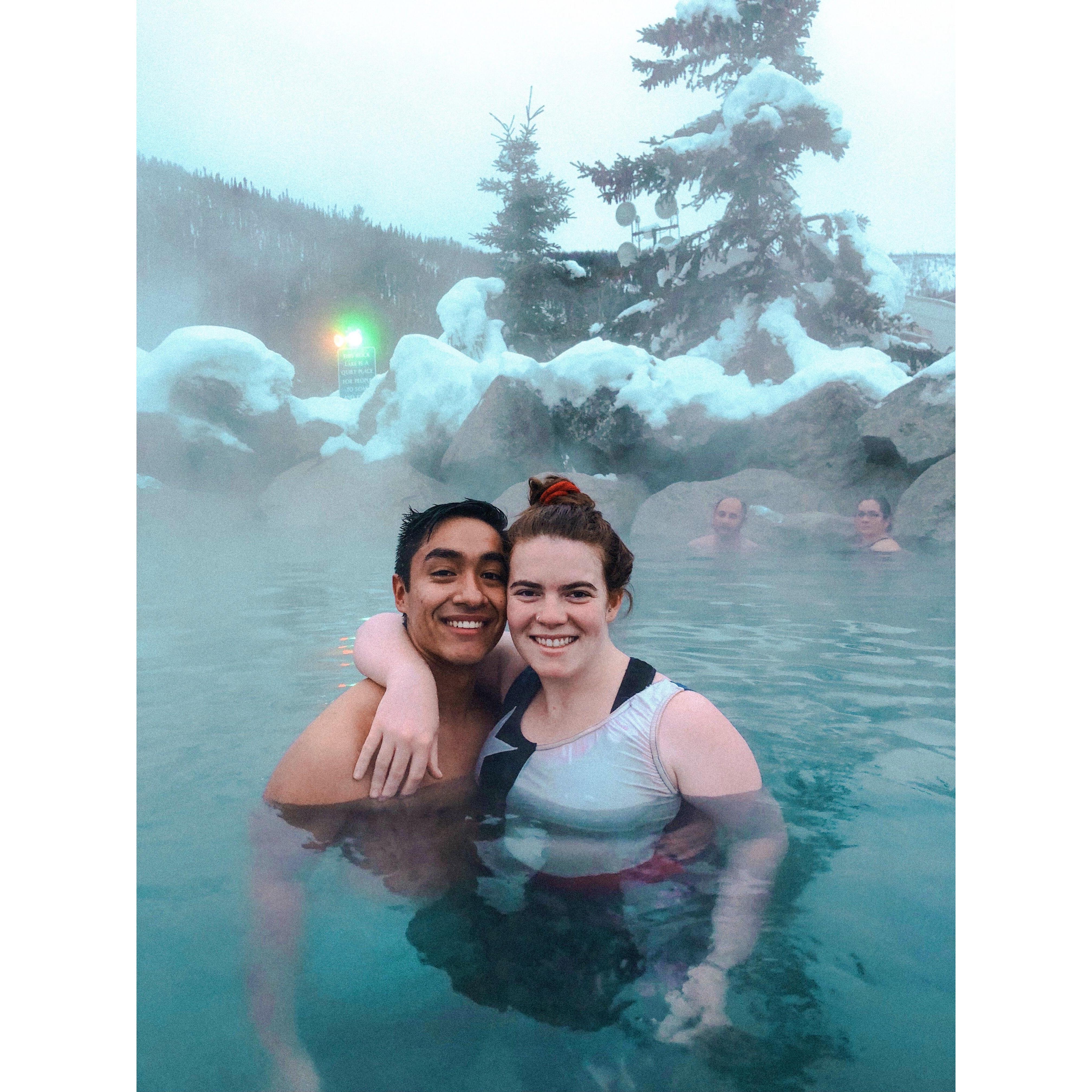 Chena Hot Springs on New Years Day. Cristian's first week living in Alaska!