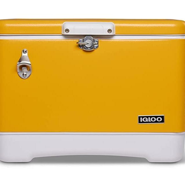 Igloo 54 Qt Steel Belted Legacy Stainless Steel Cooler with Bottle Opener