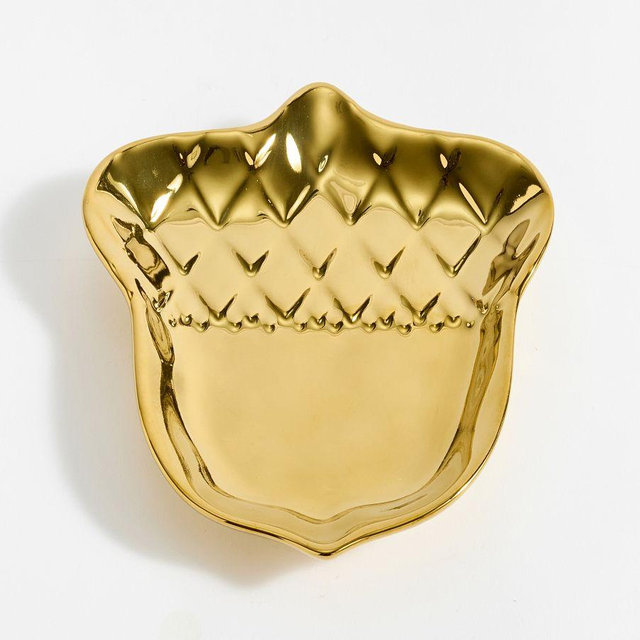 Gold Acorn Appetizer Plate