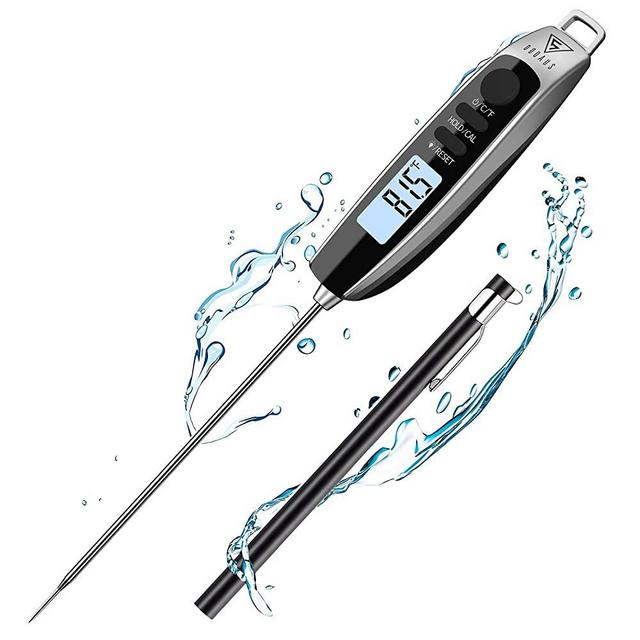 DOQAUS Waterproof Instant Read Meat Thermometer for Cooking, Digital Food Thermometer for Cooking, IP67 Waterproof Kitchen Thermometer Probe with Backlit & Calibration, for BBQ, Grill, Candy, Turkey