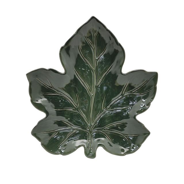 Leaf 13-Inch Serving Platter in Green