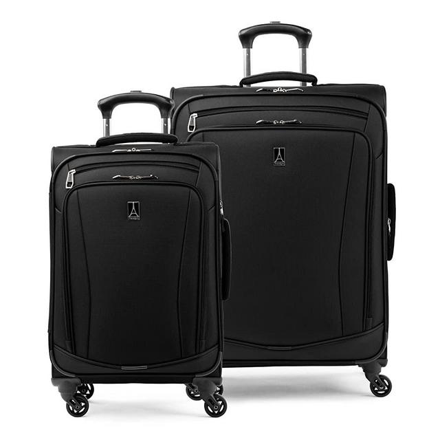 Travelpro Runway 2 Piece Luggage Set, Carry-on & Convertible Medium to Large Check-in Expandable Luggage, 4 Spinner Wheels, Softside Suitcase, Men and Women, Black