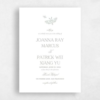 White Wedding Invitation - Gaspard Classic