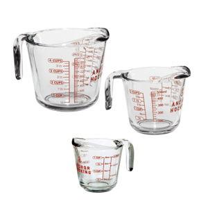 Anchor Hocking 3 Piece Glass Measuring Cup Set