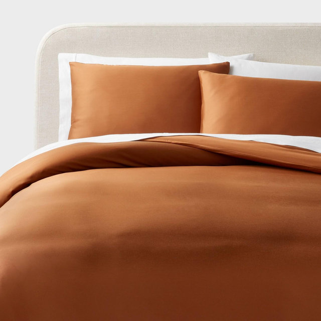 Full/Queen TENCEL™ Duvet Cover and Sham Set Copper - Threshold™: Cooling Lyocell Fabric, 320 Thread Count, OEKO-TEX Certified