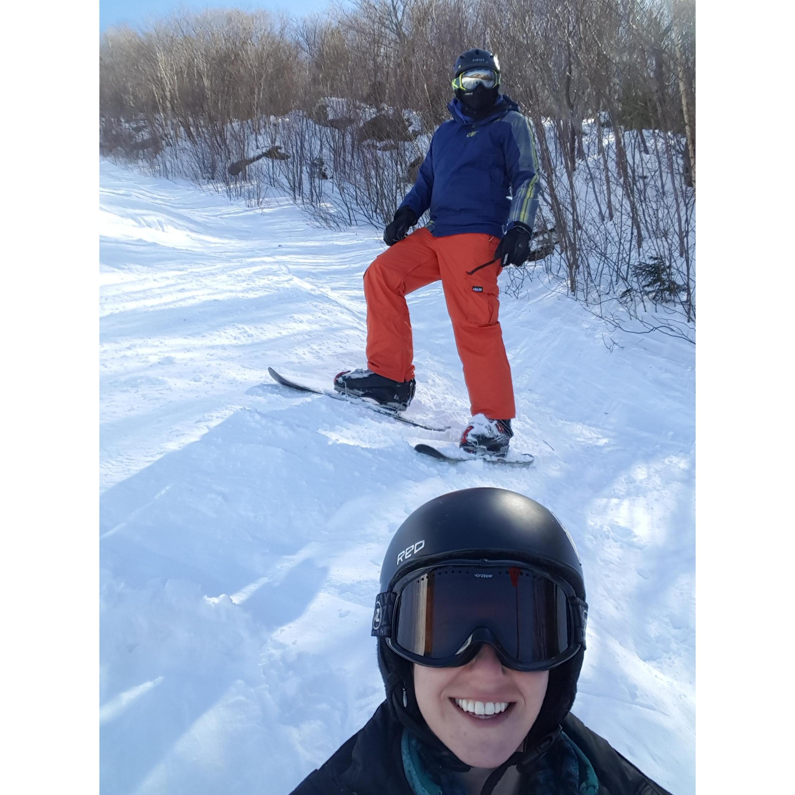 Shredding the gnar on our favorite trail at Hunter Mountain.