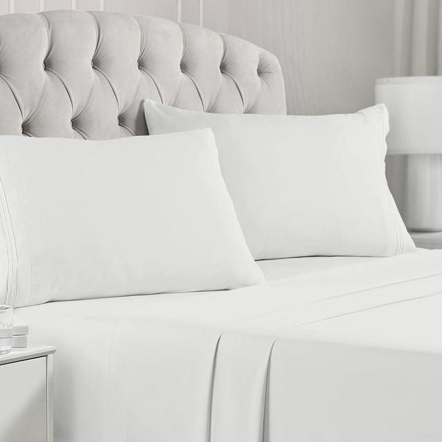 Mellanni Queen Sheets Set - 4 PC Iconic Collection Bedding Sheets & Pillowcases - Hotel Luxury, Extra Soft, Cooling Bed Sheets - Deep Pocket up to 16 inch (Queen, Ivory)