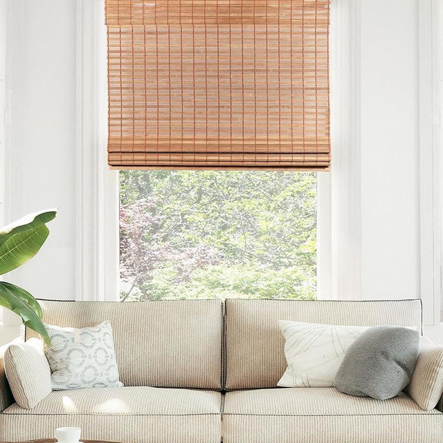 CHICOLOGY Bamboo Roman Shades - Customer Favorite Light Filtering Blinds for Windows, Premium Quality, Ideal for Home, Squirrel Brown, 47" W X 48" H