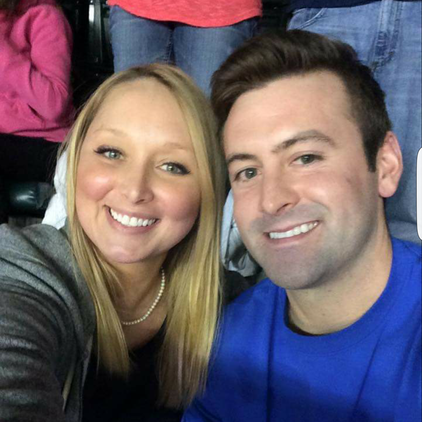 This is our first picture ever taken together.  We'd only been dating a few weeks and I took Ryan to a Pacer's Game for his birthday.
