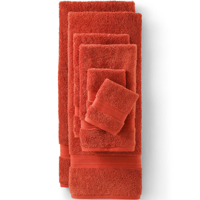 Lands' End Premium Supima Cotton 6-Piece Bath Towel Set - Assorted Bath Towel Set - Bourbon