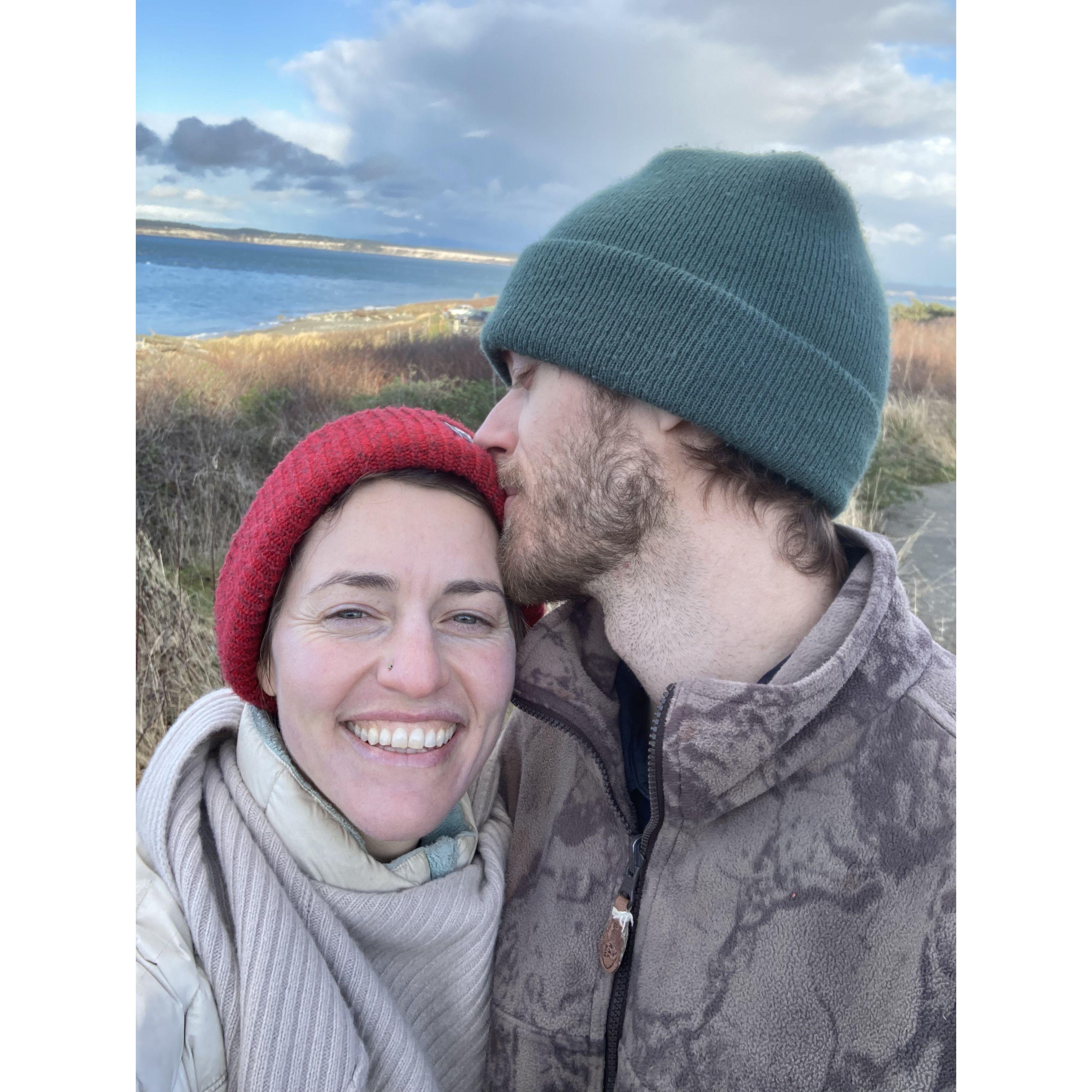 Scouting out our vows spot in Port Townsend, feeling the love!
