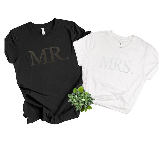 Puff Print Mr and Mrs Shirt, Just Married Shirt, Wedding Shirt, Bridal Party Gift, Just Married Shirts, Couples Shirts, Honeymoon Shirt,
