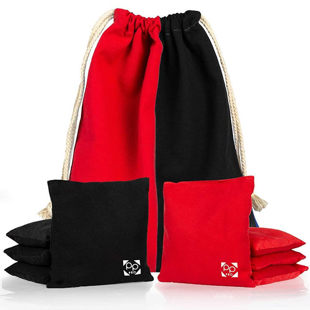 Professional Cornhole Bags - Set of 8 Regulation All Weather Double Sided - Sticky Side/Slick Side Bean Bags for Pro Corn Hole Game