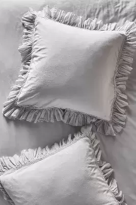 Organic Cotton Spa Sateen Ruffled Euro Sham