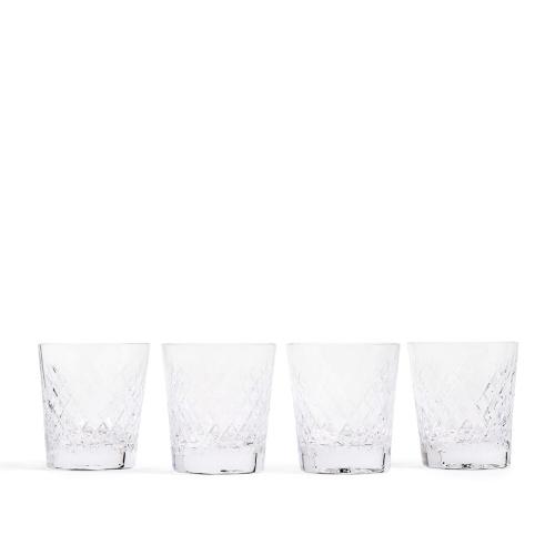 Barwell Cut Crystal Rocks Glass, Set of Four