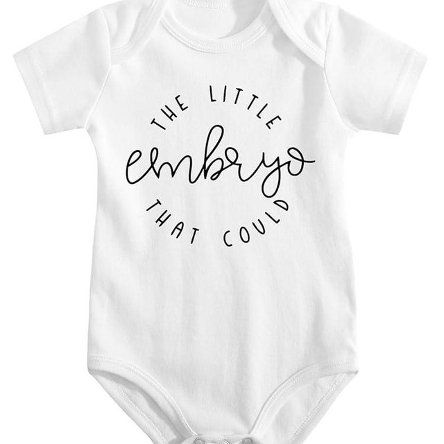 The Little Embryo That Could Announcement Bodysuit IVF Infant Romper Cute Letter Print Baby Coming