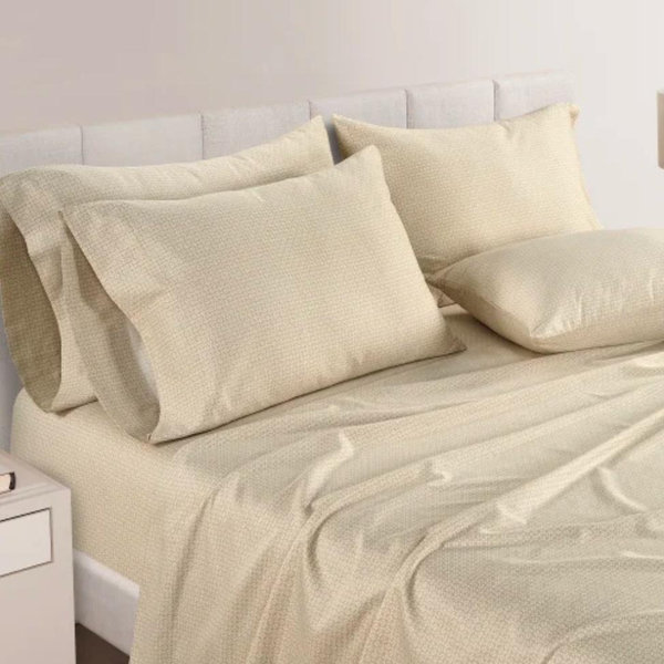 Pure Earth Organic 300 Thread Count 6-piece Sheet Set, king, lila or striped