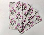 Indian Block Print, indian cotton napkins,...