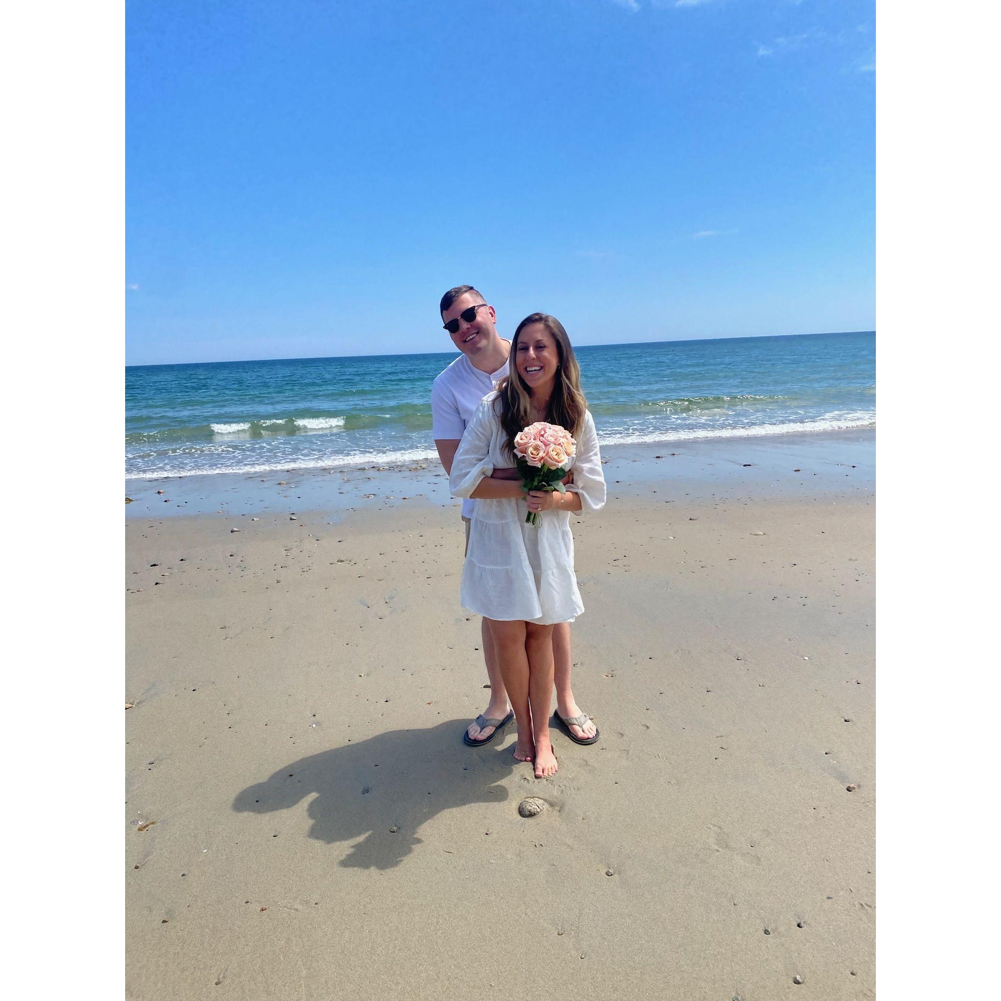 Our favorite spot, Long Beach in Plymouth, MA, where Eric popped the question and we started the next chapter of our story together.
