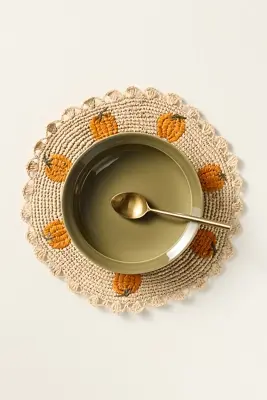 Handwoven Pumpkin Placemat