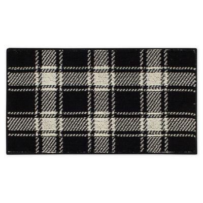 Bee & Willow™ Home Plaid 1'8 x 2'10 Accent Rug in Black/Cream