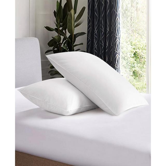 UNIKOME Hotel Collection 100% Cotton Medium Support Feather and Down 2-Pack Pillows, Queen