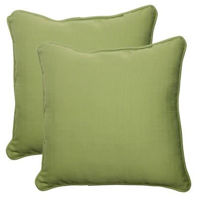 Outdoor 2-Piece Square Toss Pillow Set - Green Forsyth Solid