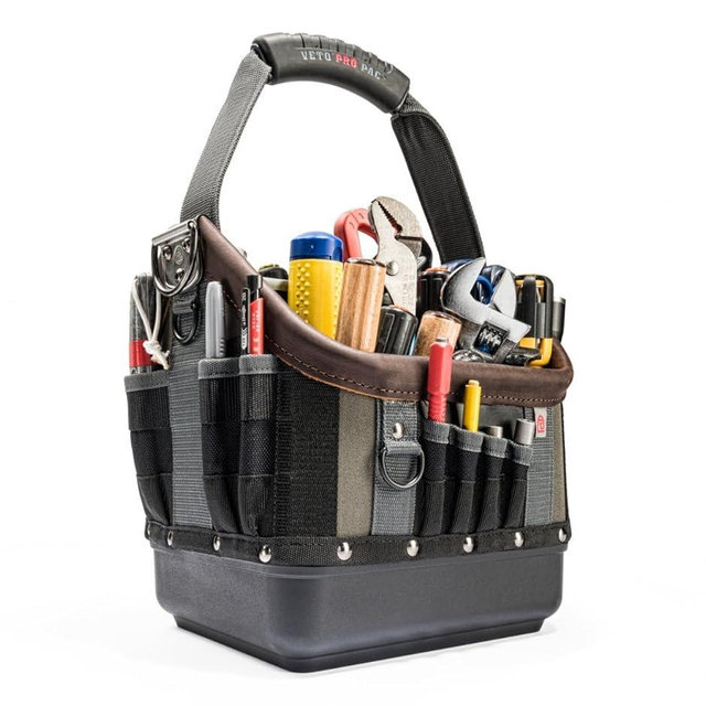 Veto Pro Pac Tech OT-MC Open Top Tool Bag | 28 pockets | Waterproof Base | Ergonomic Grip & Shoulder Strap | Easy Access Tool Pouch