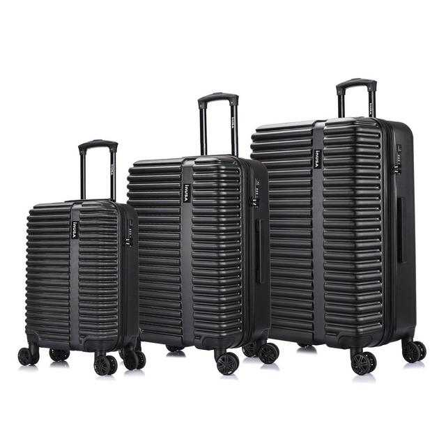 InUSA Ally 3-Piece Hardside Spinner Luggage Set in Black
