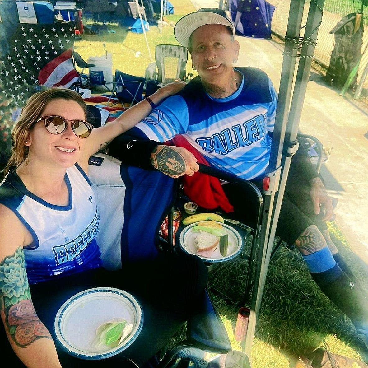 Doug's played for 16 seasons. He's our fearless pitcher. This team is our life during the off-season when there's no football. We started our relationship on this team.