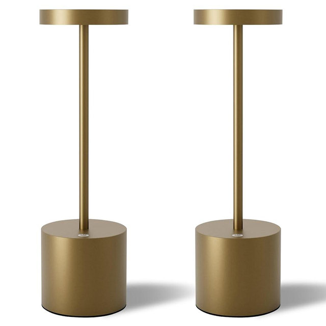 TBBGA Cordless Table Lamps Set of 2, 5000mAh Rechargeable Battery Powered Lamp, 3 Color Stepless Dimming LED Table Lamp, Portable Table Light for Outdoor/Indoor/Restaurant/Home. (Titanium)