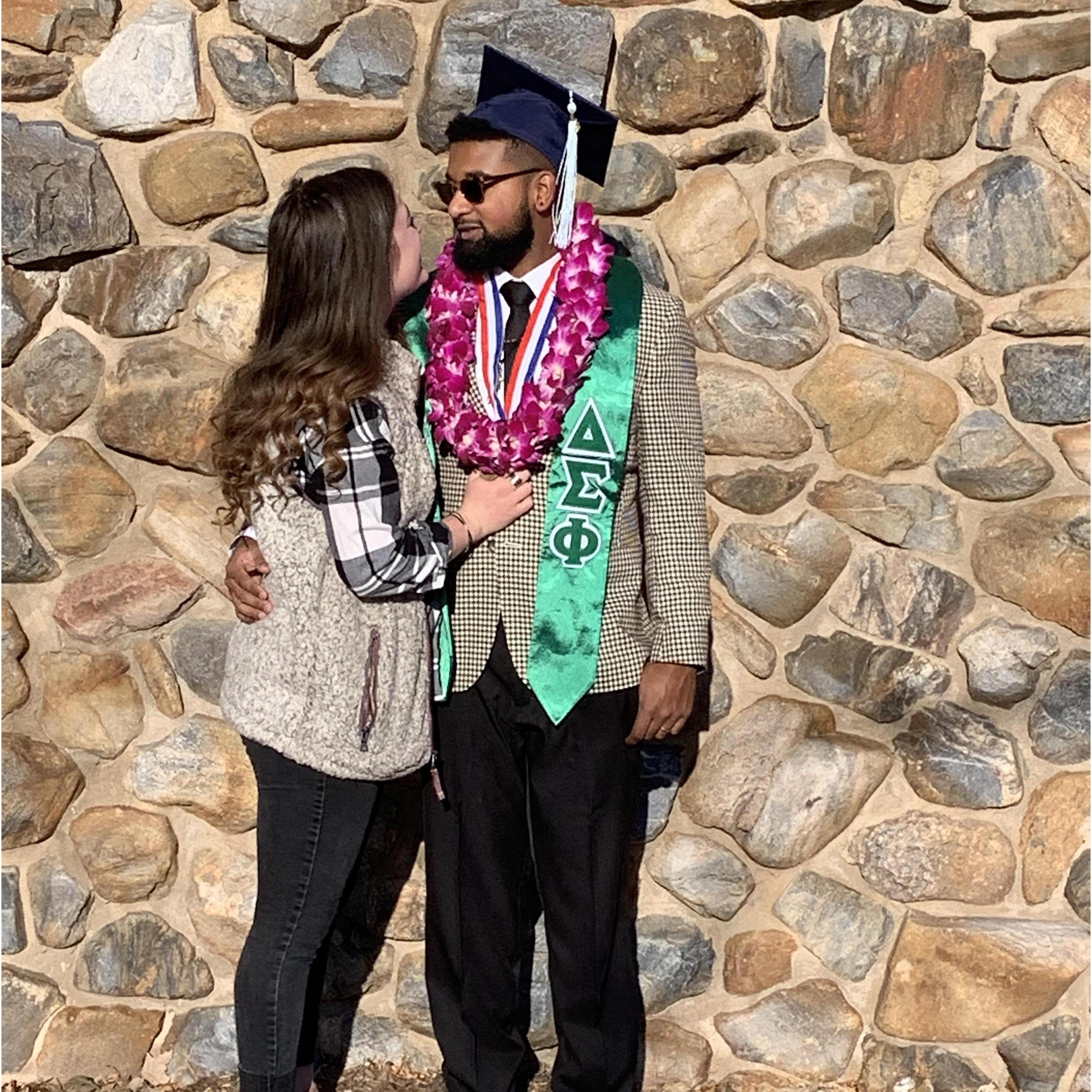 Kc's graduation in December of 2018. He is now going to be teaching beginning band at Steele Elementary and I could not be more excited for him!