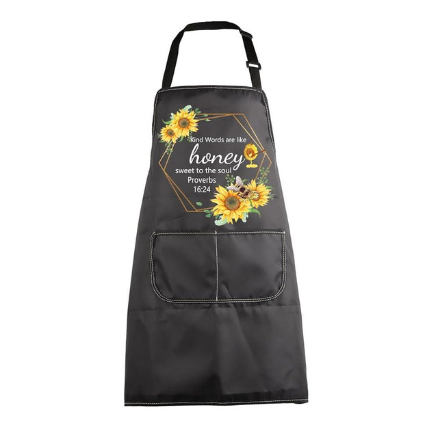 MBMSO Christian Aprons Proverbs 16:24 Religious Gifts Bible Verse Apron with Pockets Kind Words Are Like Honey Biblical apron
