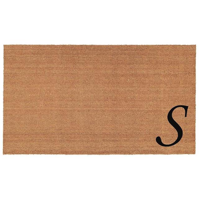 Home & More 153622436S Urban Chic Monogram Doormat (Letter S), Black/Natural, 24" x 36"