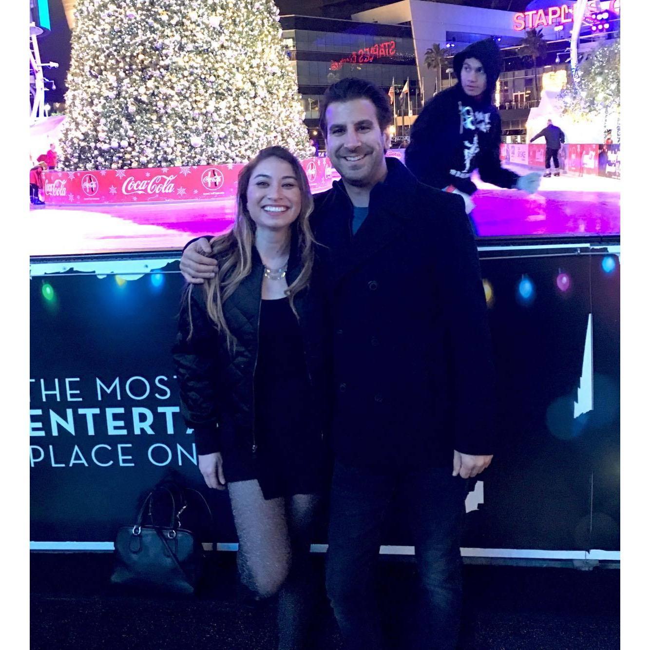 Happy Holidays with suspicious guy in the background