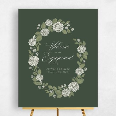 Evergreen Wedding Sign - Giselda Portrait