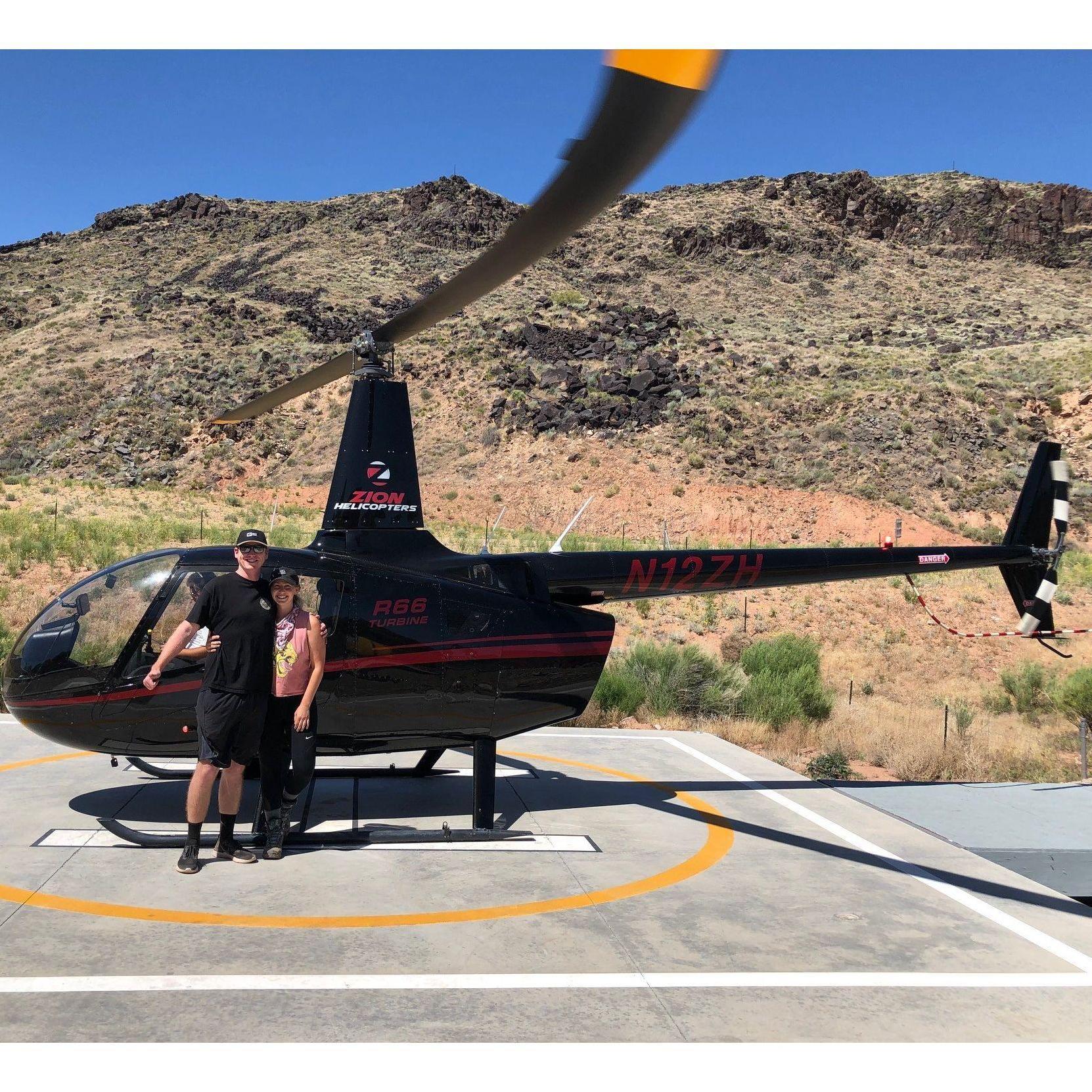Matt's first helicopter ride on our 3rd date | Zion, UT