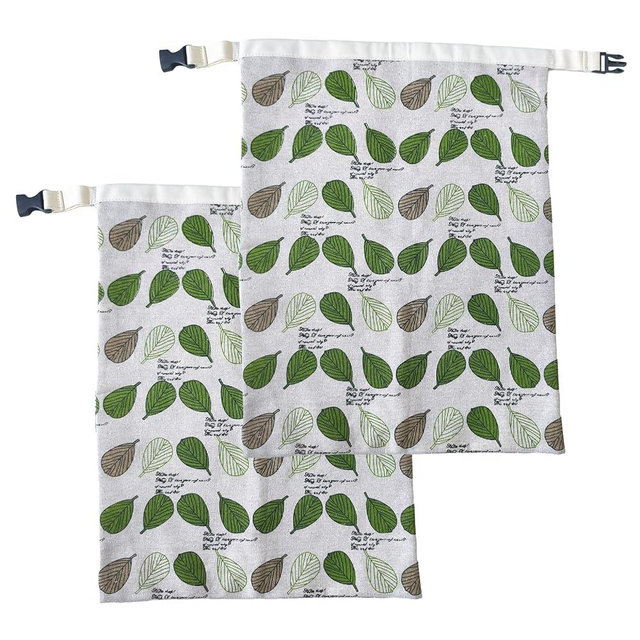 GCTGCT Sourdough Bread Bags for Homemade Bread, Moisture Lock and Freshness Storage with Reusable Linen Materials, 2 Pieces Leaves Pattern for Kitchen or Present