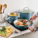 Color-Finished Stainless Steel 3-Ply Base 11-Piece Cookware Set