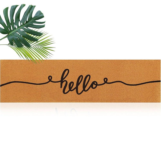 Honeydak Extra Large Mat Outdoor 60'' x 16'' Non Slip Long Doormat for Front Door Oversized Entrance Decorative Rug for Outdoor Inside Welcome Summer Outside Home Entry Supply(Hello)