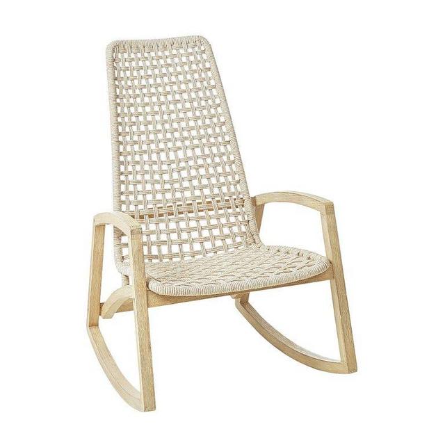Beige Rope Rocking Chair