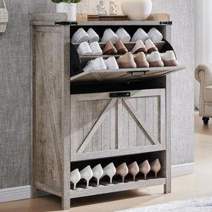 Shoe Storage Cabinet with 2 Flip Drawers