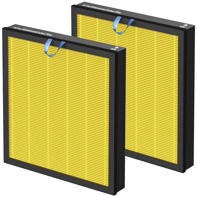 Vital 100S Pet Care Replacement Filter Compatible with LEVOIT Vital 100S Air Purifier, 3-in-1 H13 Grade True HEPA Activated Carbon Vital 100S-P Filter, Vital 100S-RF-PA (LRF-V102-YUS), 2 Pack, Yellow
