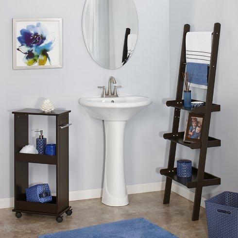 Lower West Side 20" W Bathroom Shelf -WHITE