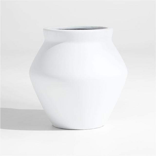 Wabi Small White Fiberstone Planter by Leanne Ford