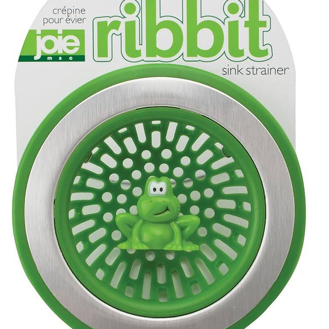MSC International Joie Ribbit Kitchen Sink Strainer Basket, Frog, 4.5-inch, Green