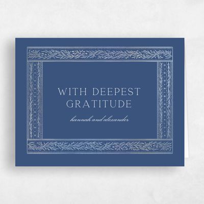 Dark Cobalt, Blue Wedding Thank You - Viridian Landscape