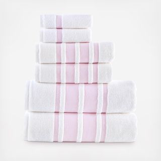 Contrast Border 6-Piece Towel Set