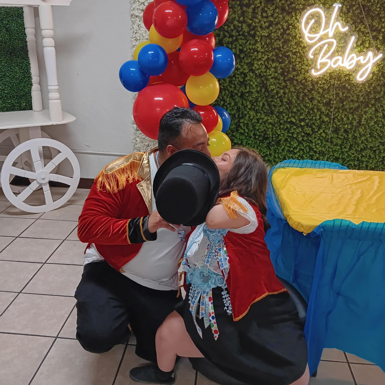 At our baby shower.